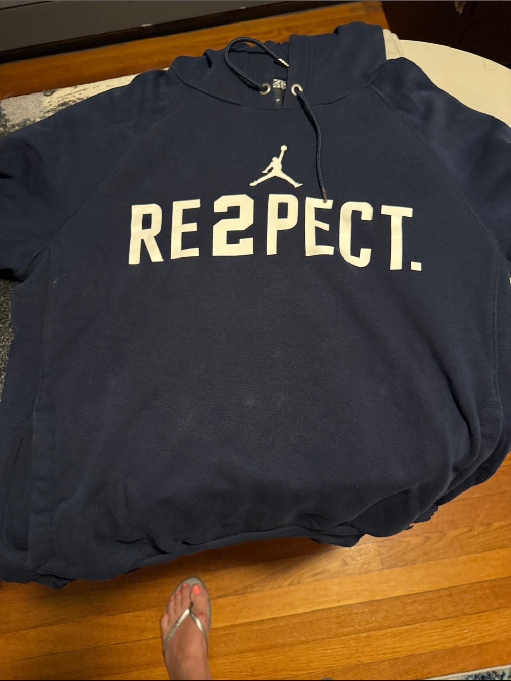 Jordan Navy RE2PECT Crewneck Sweatshirt with White Logo